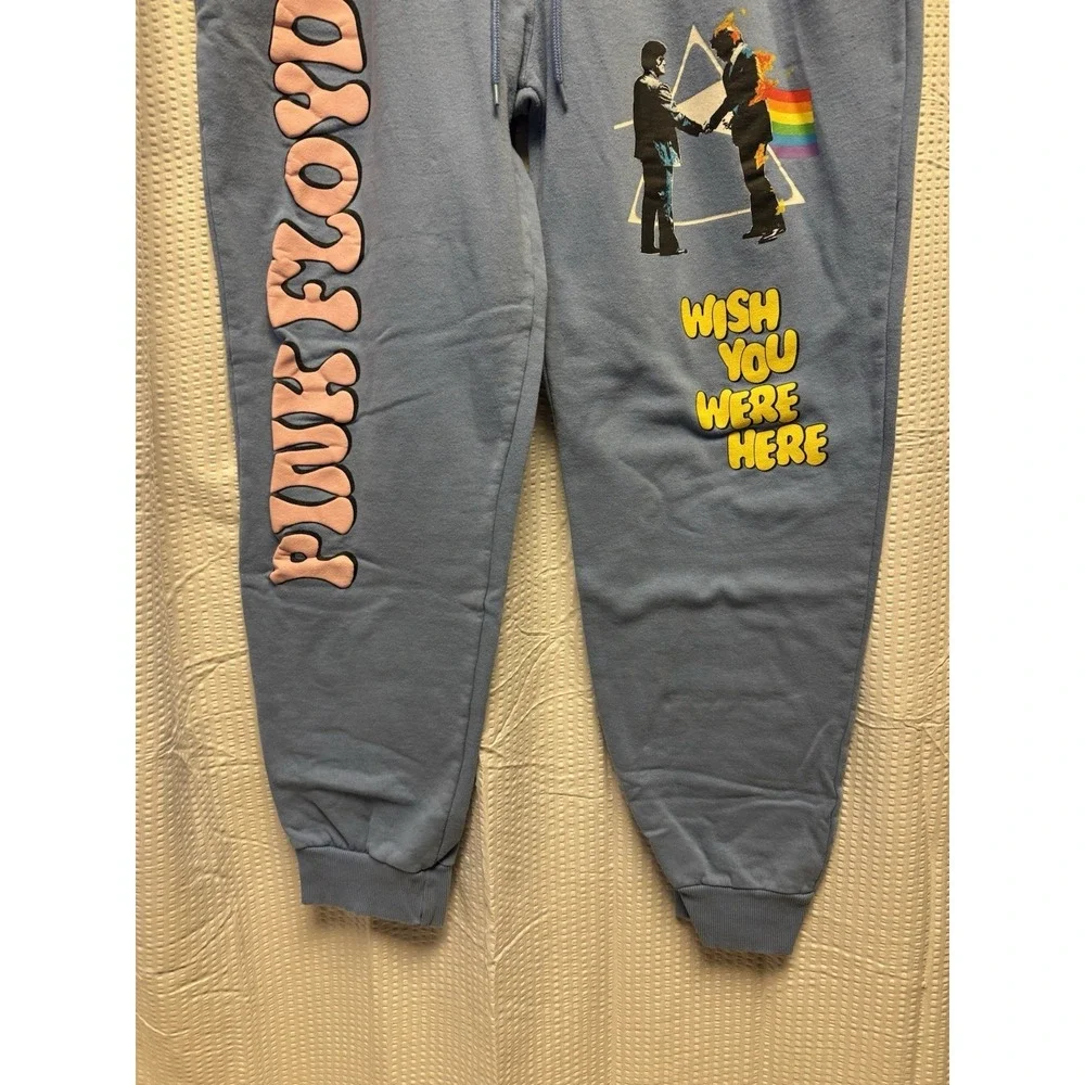 Pink Floyd Unisex XL 2023 Draw String Elastic Waist Light Blue Graphics Comfort - Picture 2 of 10